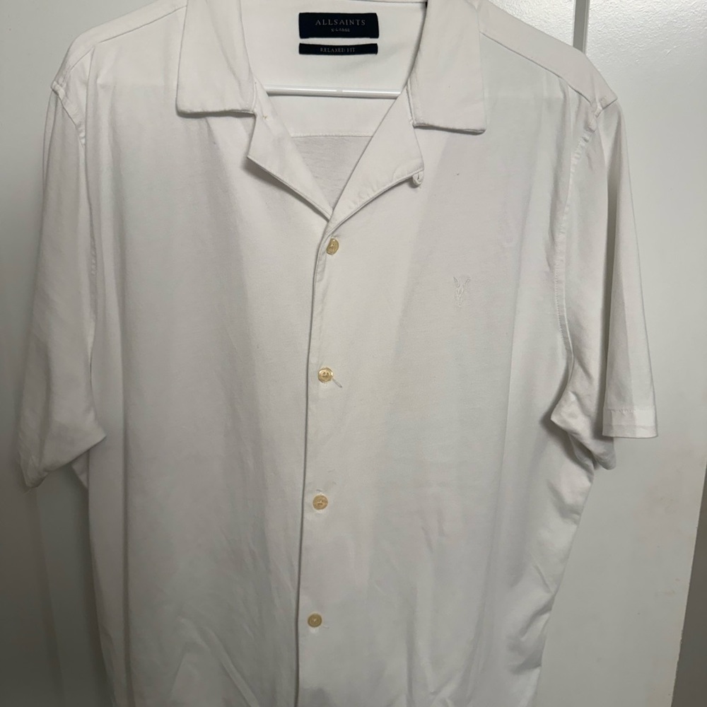 All Saints Ivory Casual Button Down Shirt